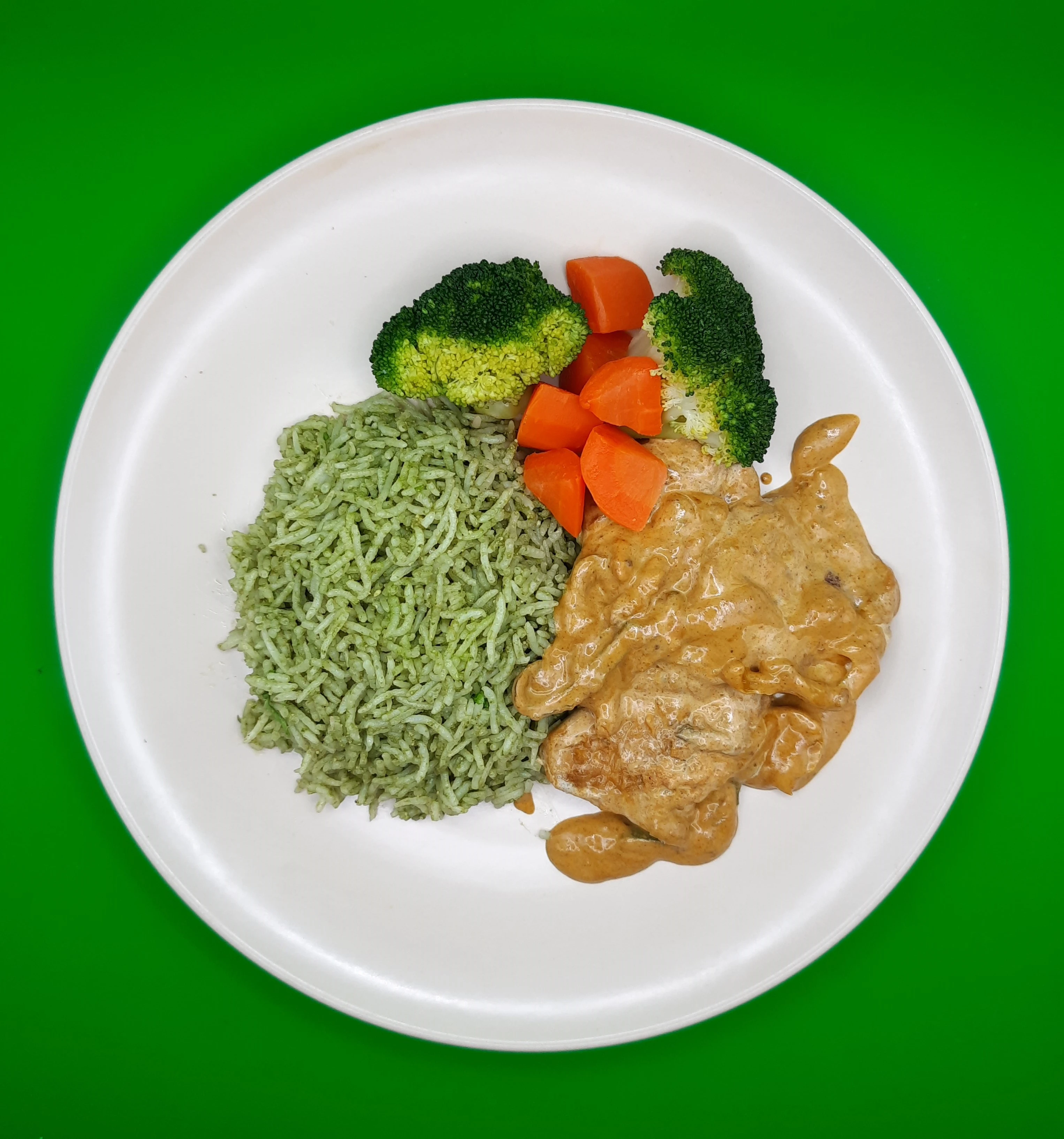 Thai coconut fish with green rice