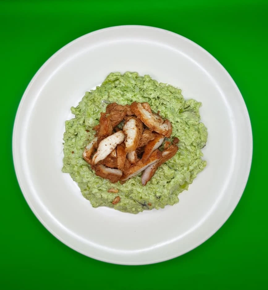 Pesto chicken risotto