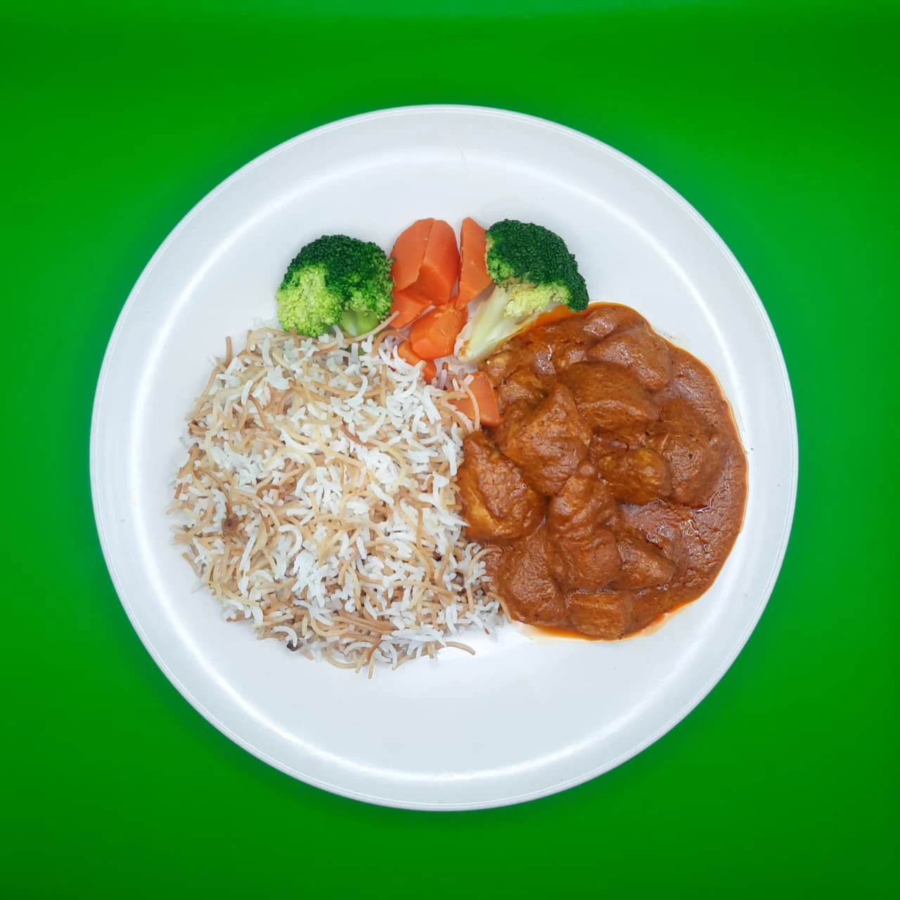 Chicken korma with vermicelli rice